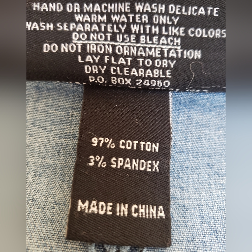 Christine Alexander Swarovski Crystal Embellished Jean Jacket NWOT - Picture 8 of 8